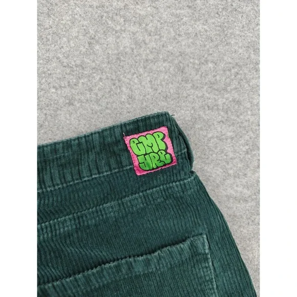 Empyre Pants Teens 13 Green Corduroy Relaxed Straight Leg Casual Khakis Pockets - Picture 6 of 11